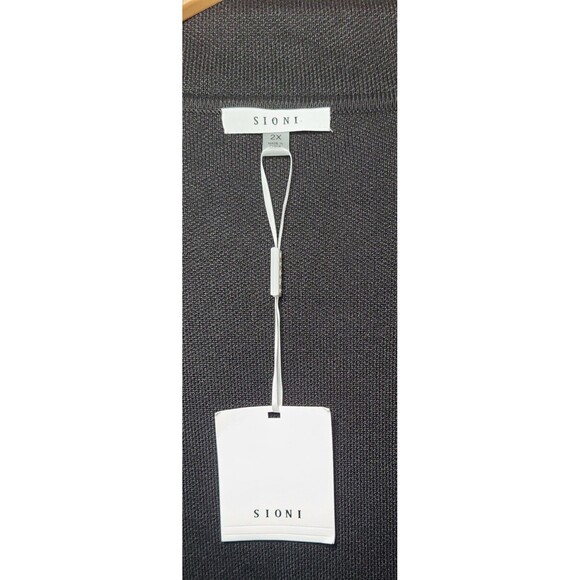 NWT Sioni Black Cardigan Sweater Women's Size 2X Heavy Weight Tight Knit Classic - Picture 6 of 6
